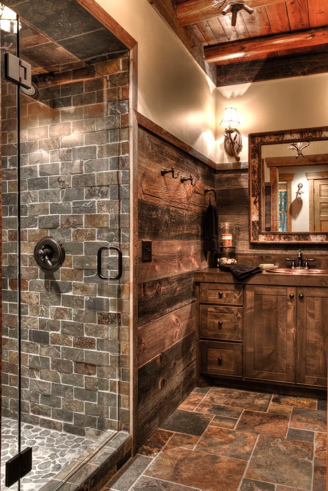 lodge style bathroom decor