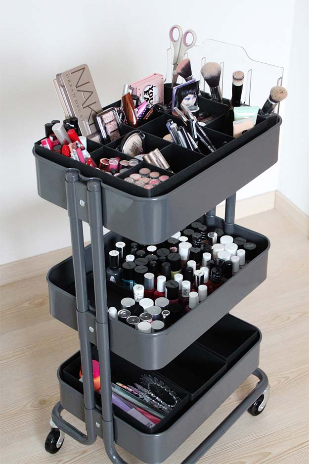 easy makeup storage ideas