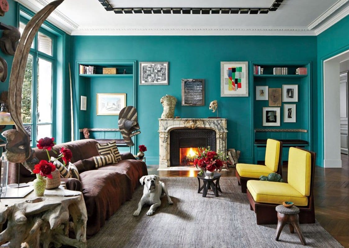 turquoise and brown living room ideas