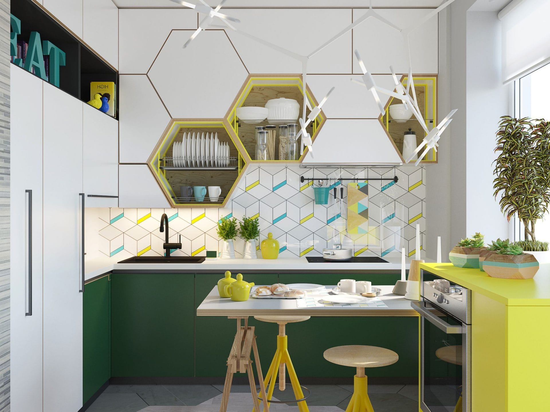 kitchen designs on one wall