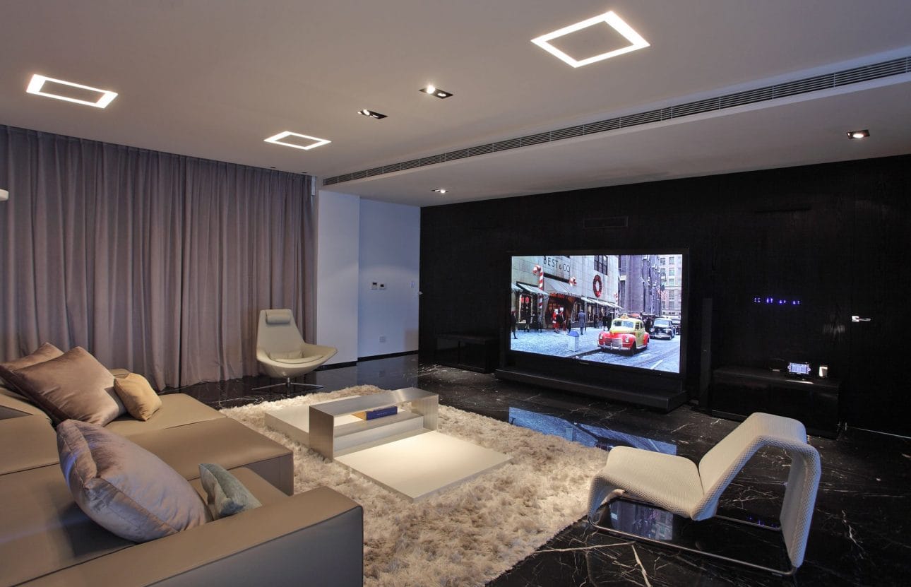 basement home theater room