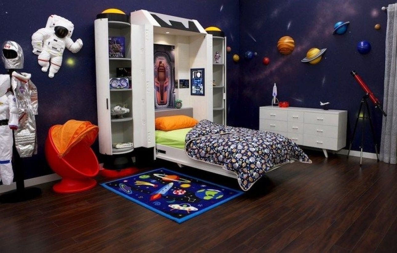 space rocket themed bedroom