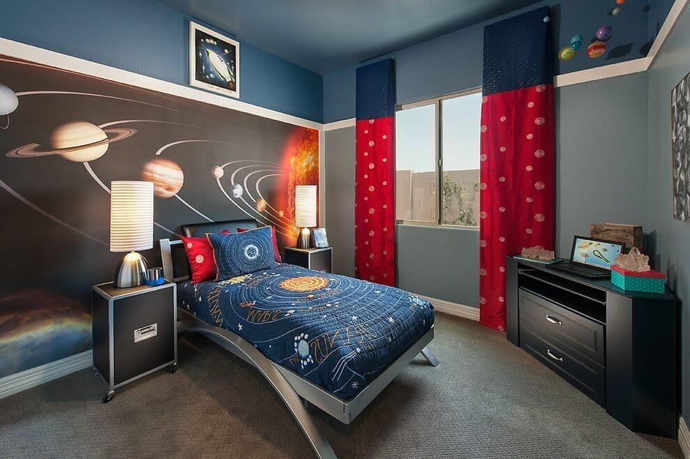 space themed bedroom wallpaper