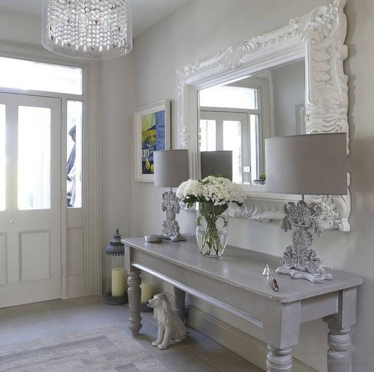 A Large Entryway with Antique Decor