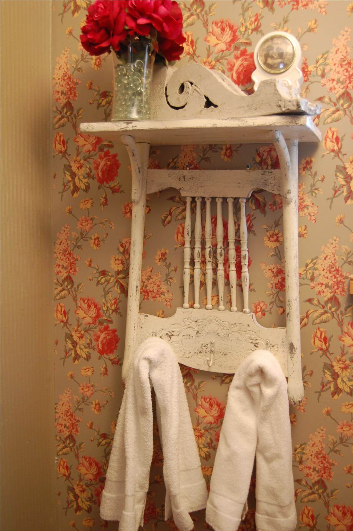 Bathroom Towel Storage Ideas with Old Chair