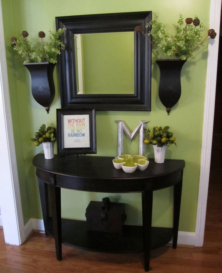 Black Half Entry Table Decor