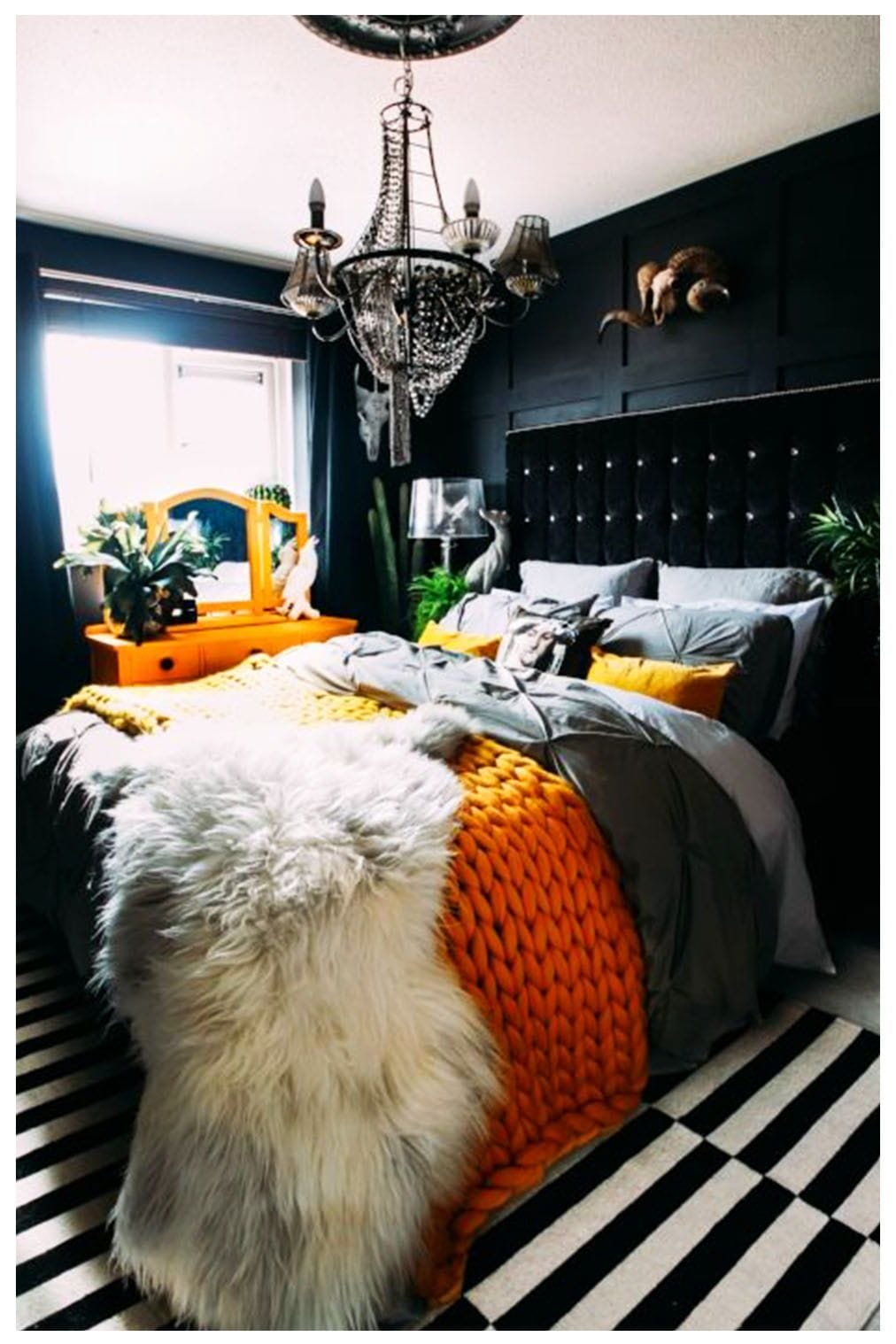 Black and Orange Gothic Bedroom