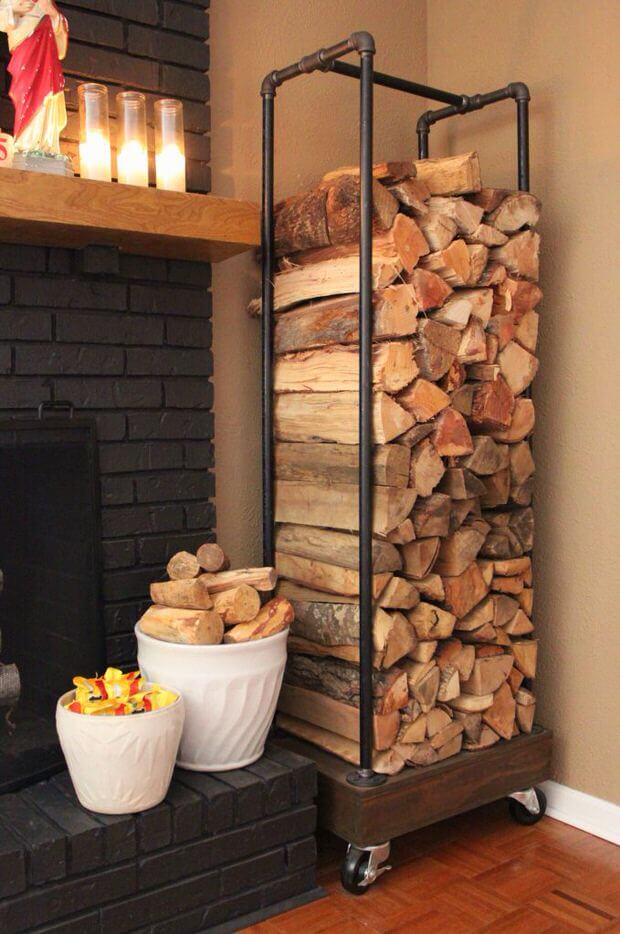 Brilliant Firewood Holder using Plumbing Pipes