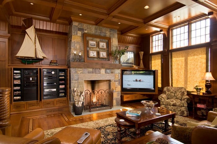 Corner TV Stand Ideas with Fireplace