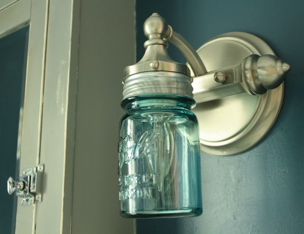 DIY Wall Sconce Using Mason Jar