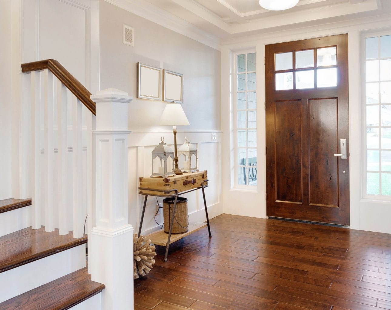 Entry Table with Baskets and Drawers