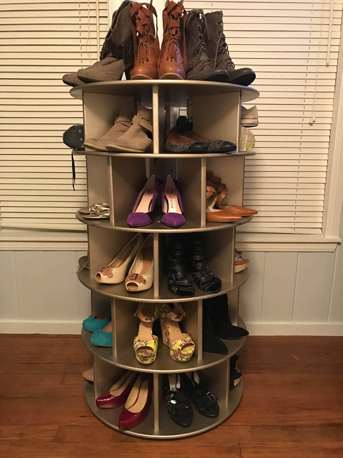 Entryway Shoe Storage Ideas with Spinning Rack