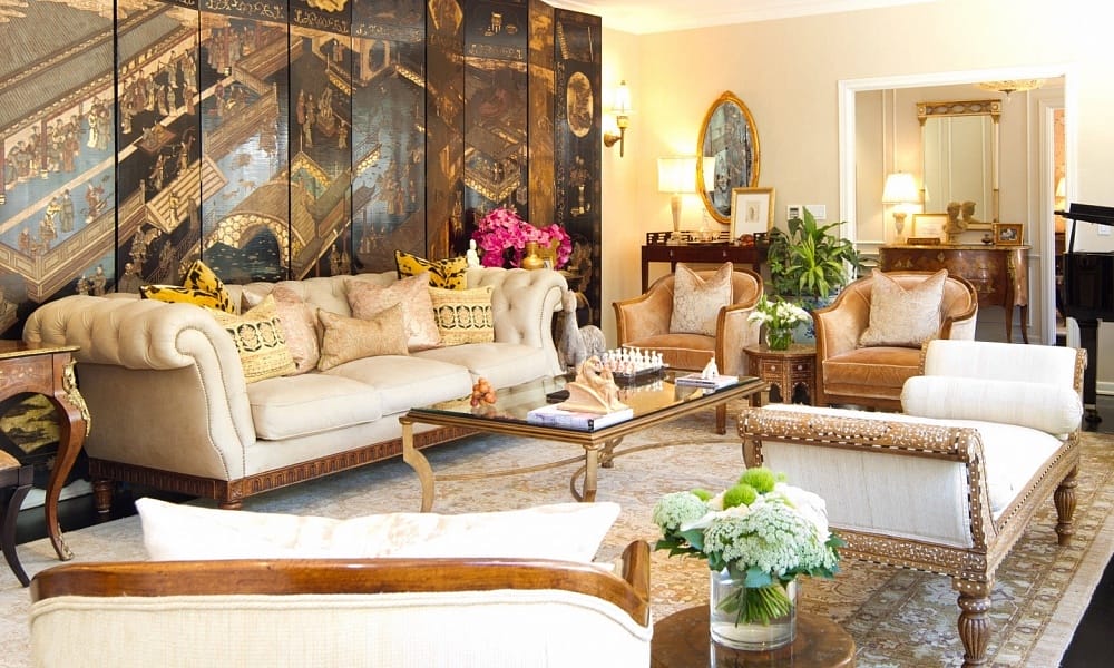 French Colonial Gold Living Room Ideas