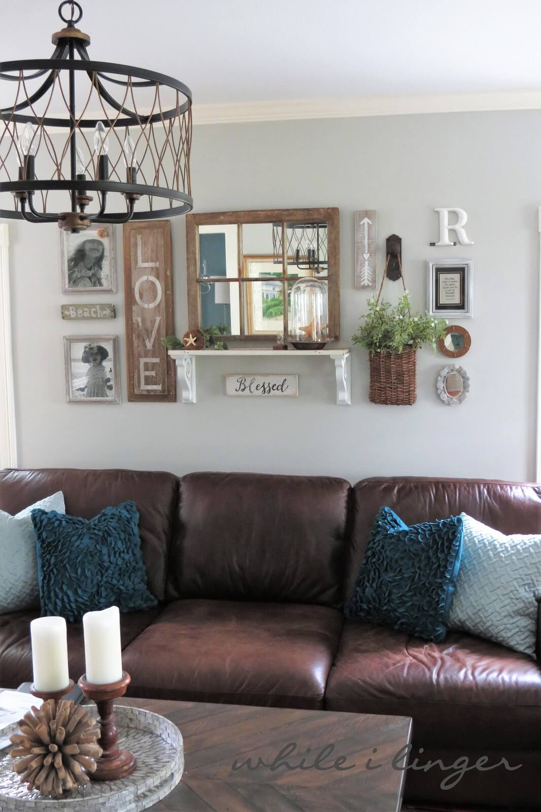 Gallery Wall with Beach Love Blessed Signs