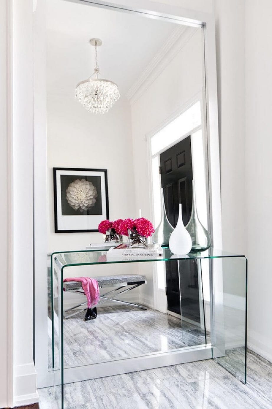 Glass Foyer Table Decor