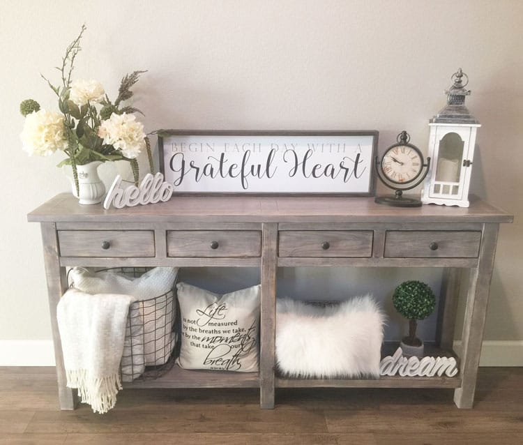 rustic entry table decor