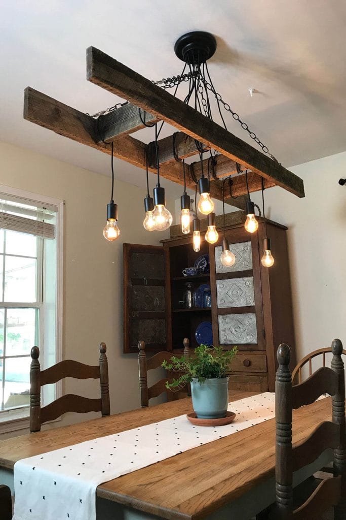 25 Industrial Rustic Decor Ideas You Will Admire   Industrial Rustic Decor Ideas With Edison Bulbs And Ladder 683x1024 