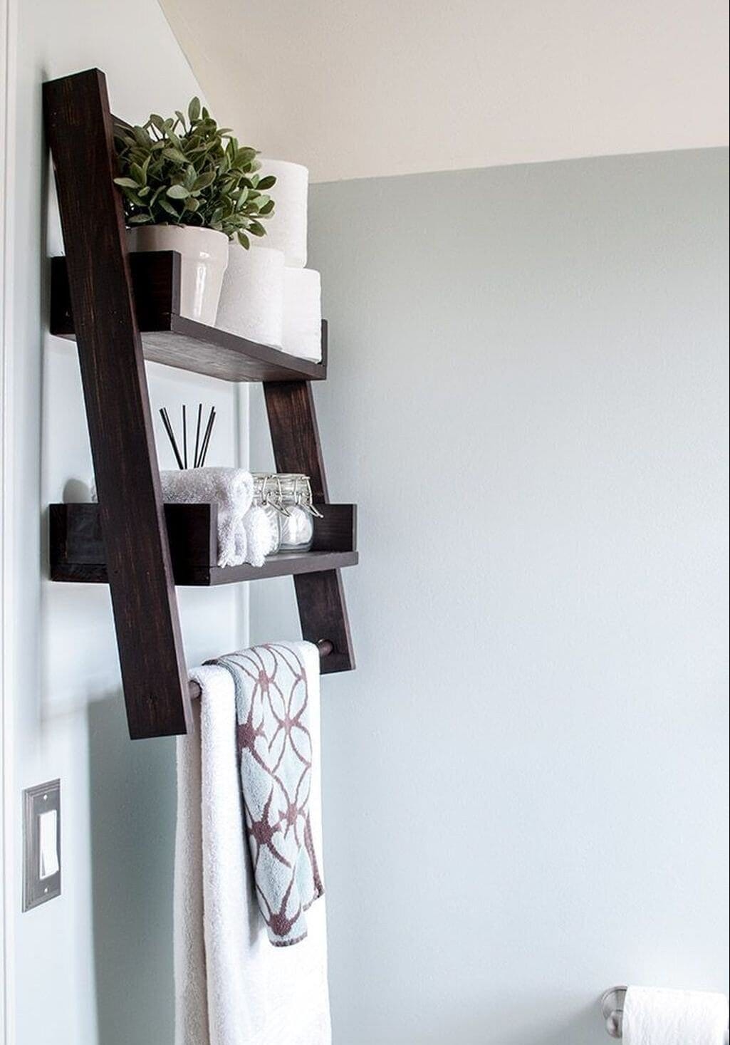 Industrial Rustic Decor Ideas with Wooden Ladder