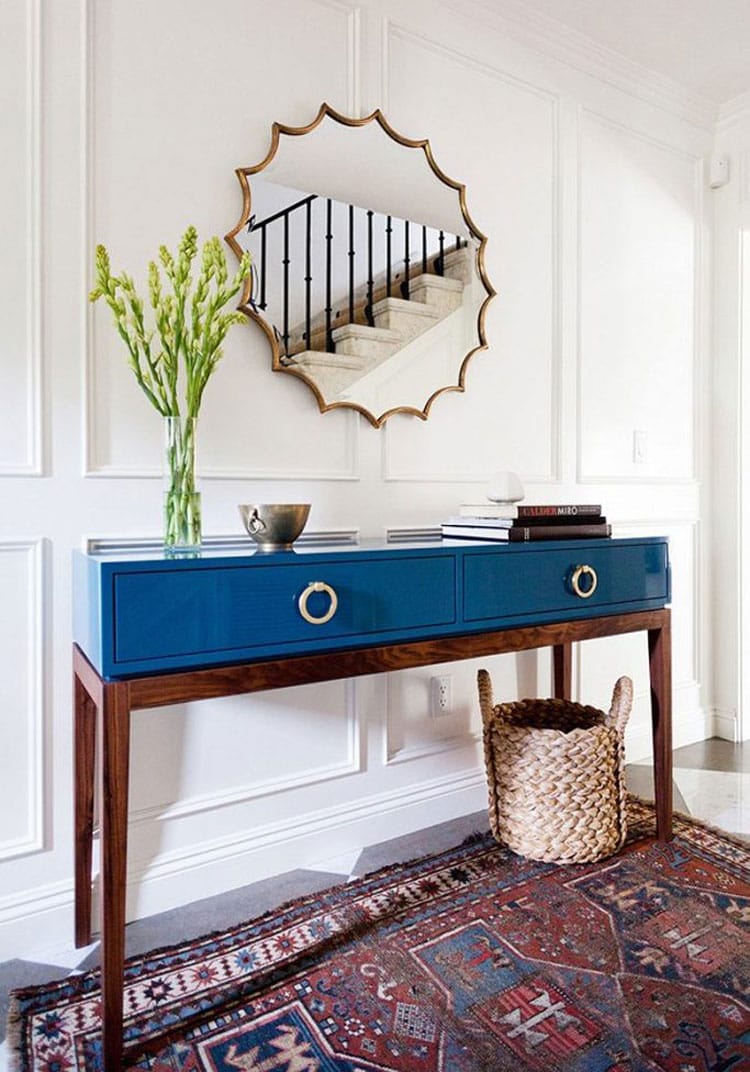 Modern Blue Table with Minimal Decor