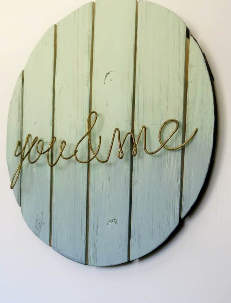 Ombre Metal and Wood Sign