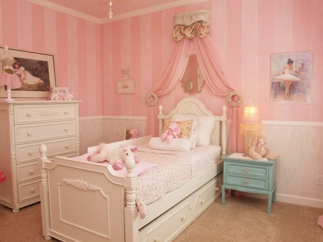 Pink and Blue Princess Bedroom