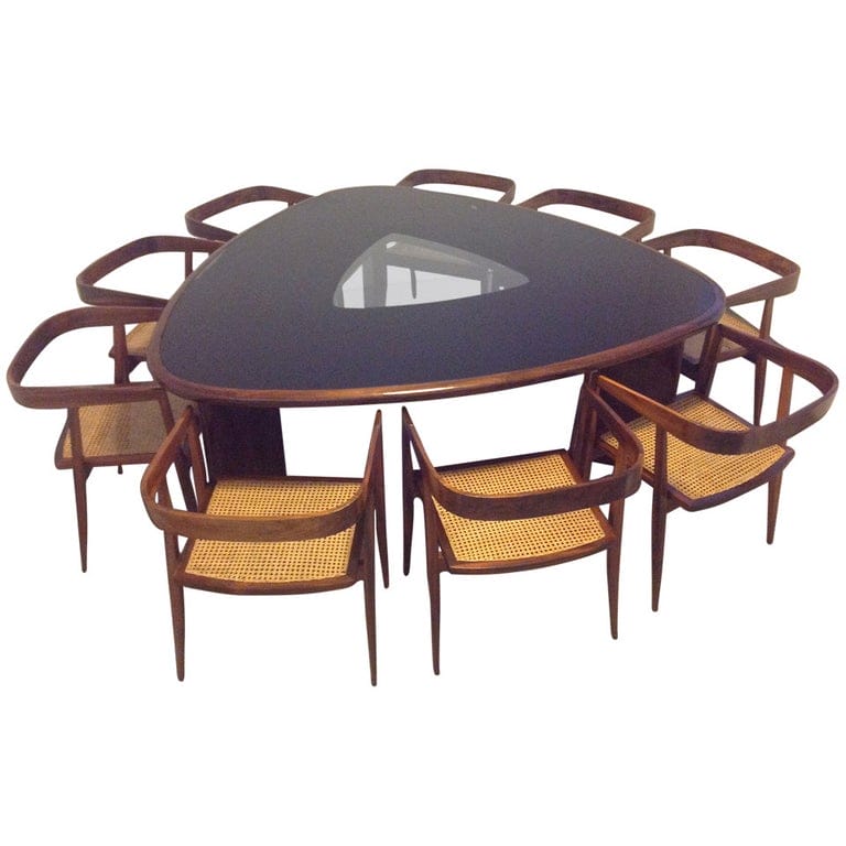 Rare Dining Set with A Triangular Table