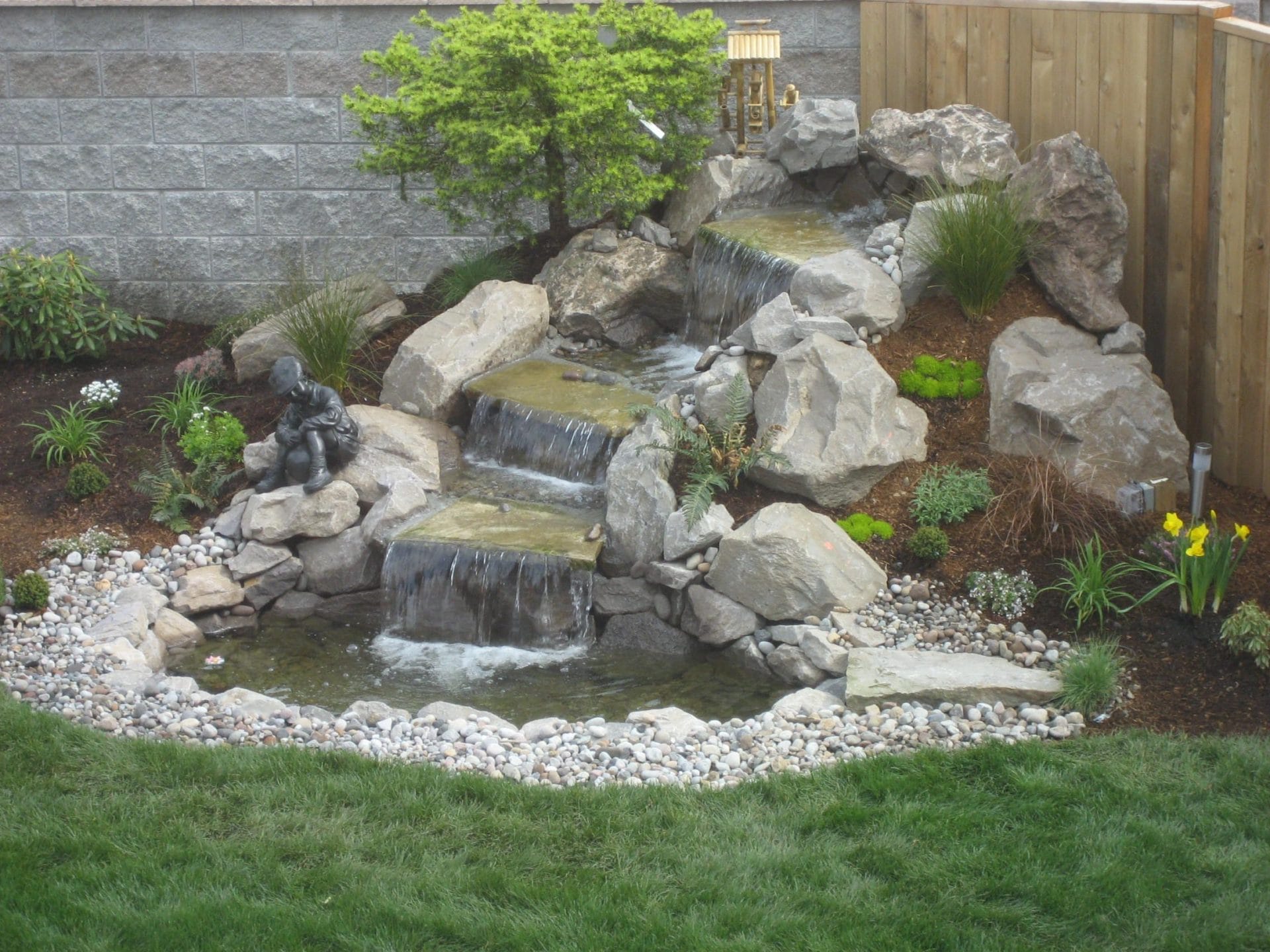 Rock Waterfall for Corner Garden
