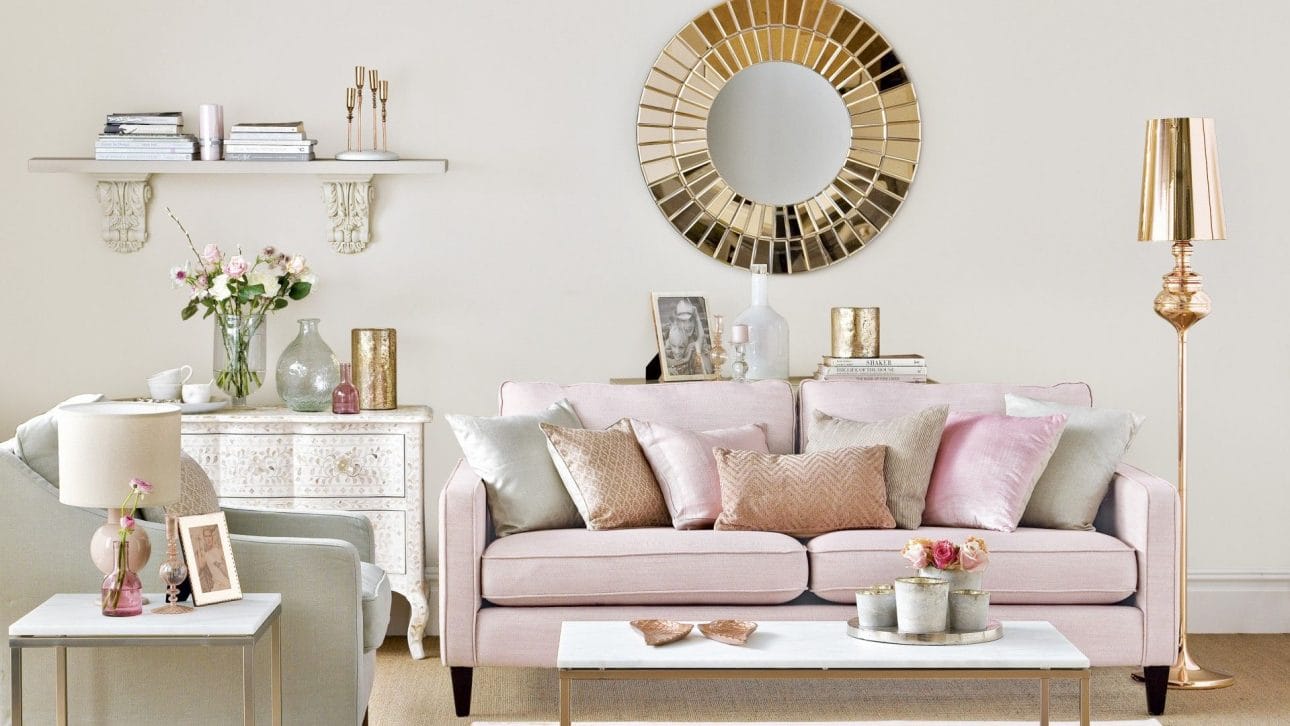 Rose Gold Living Room Ideas