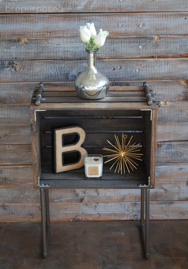Rustic Industrial Farmhouse Decor with Wooden Crate