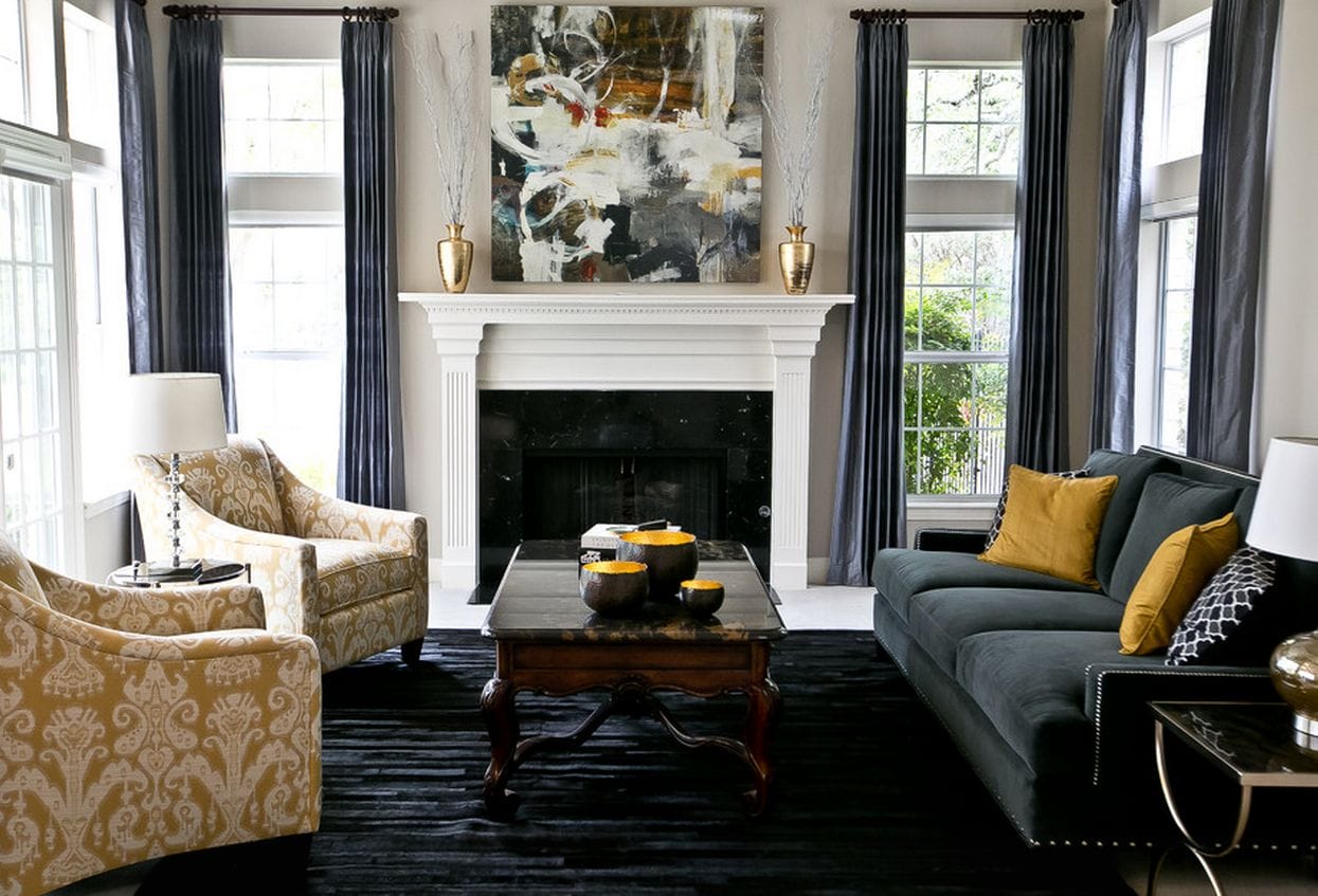 Transitional Gold Living Room Ideas