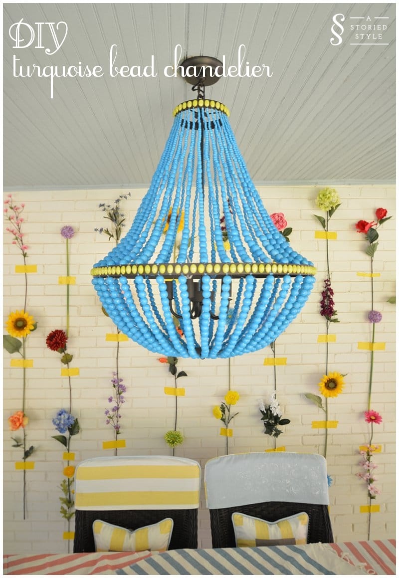 Turquoise Room Decorations with Bead Chandelier