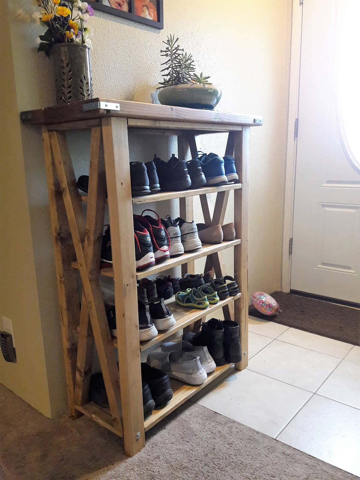 Wooden Entryway Shoe Storage Ideas