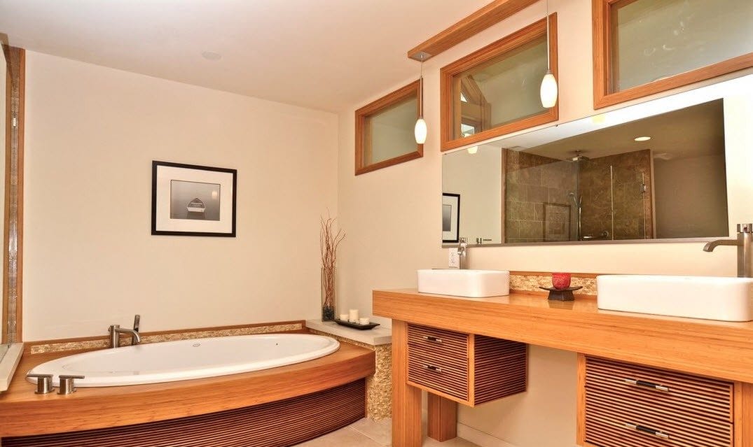 Zen Bathroom with Bamboo Accents