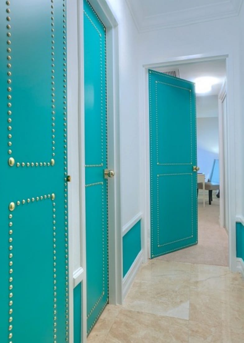 Turquoise Doors with Gold Accents
