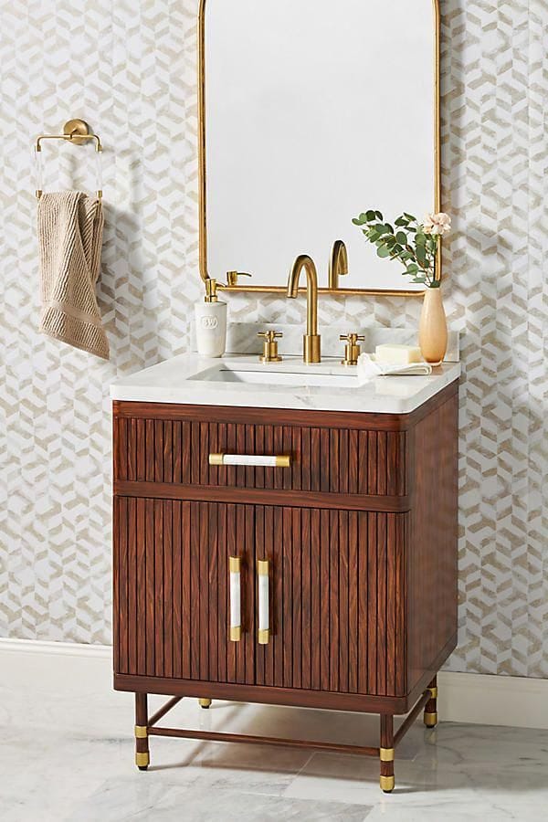 mid century bathroom vanity