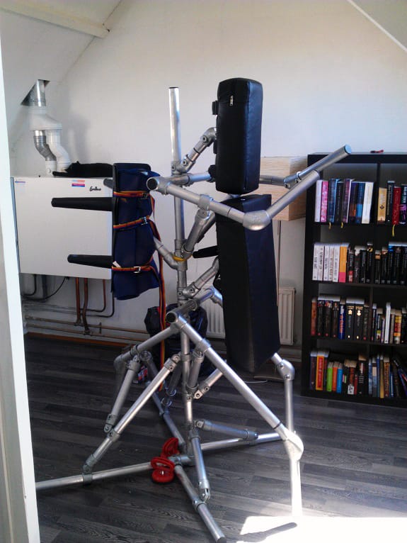 backyard gym in a shed