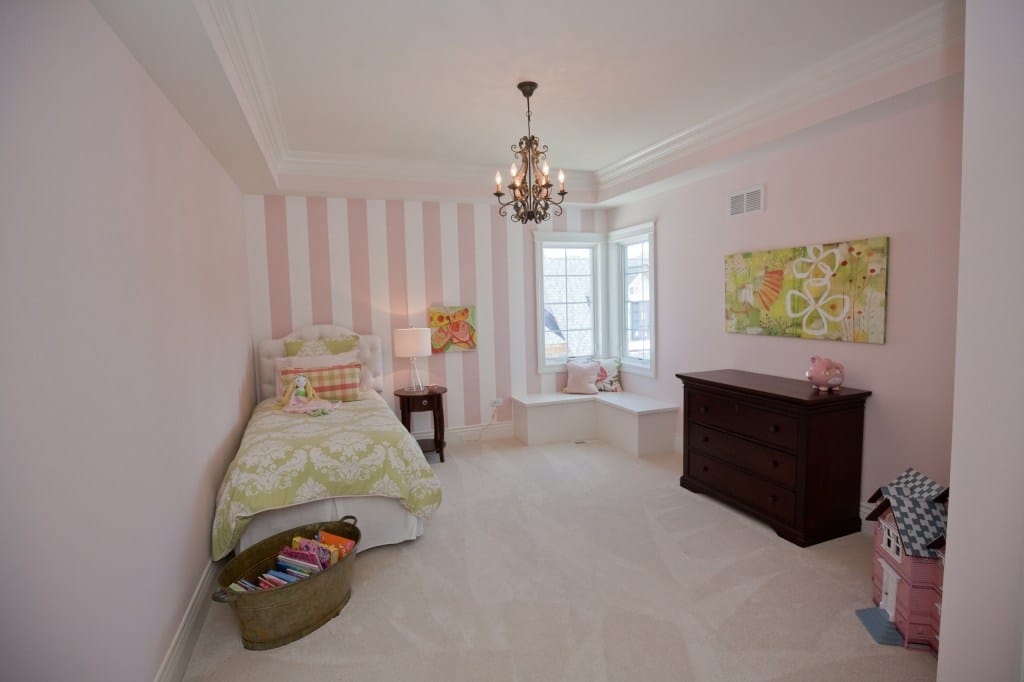 pink striped bathroom