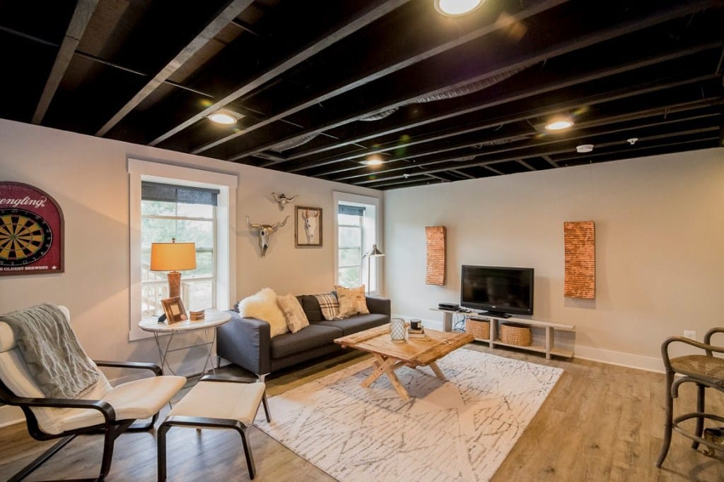 ideas for unfinished basement ceilings