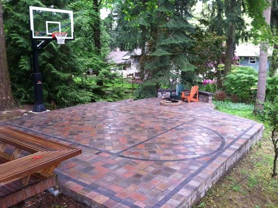 the backyard basketball court