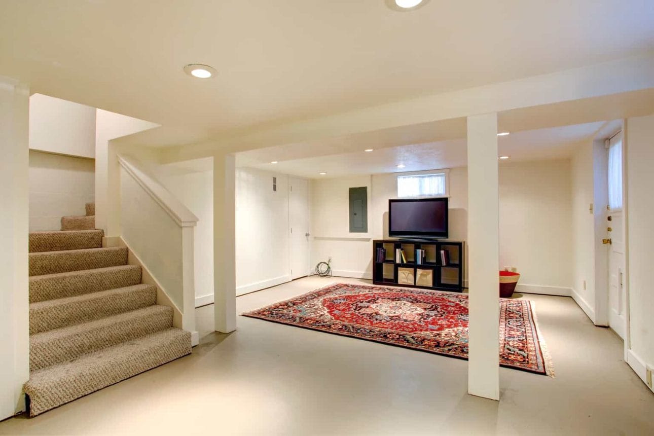 finished basement ideas exposed ceiling