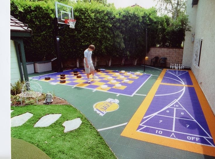  backyard basketball court lighting ideas