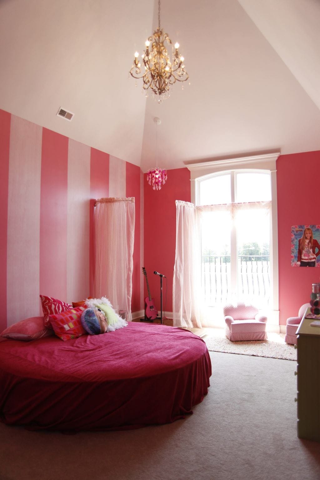 pink striped wallpaper b&q