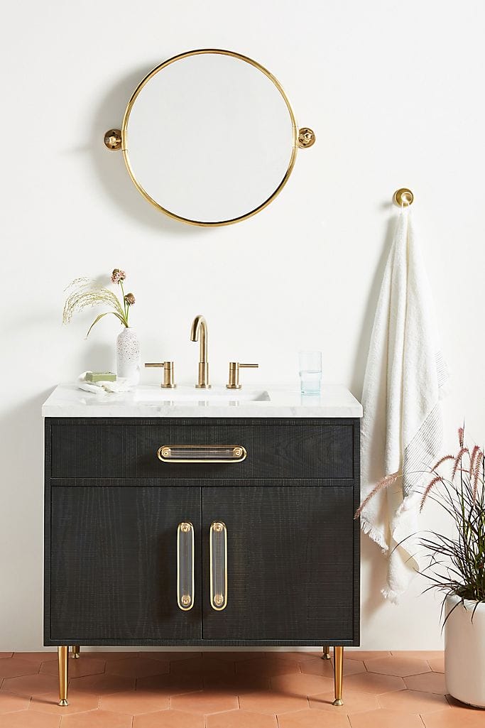 mid century dresser bathroom vanity