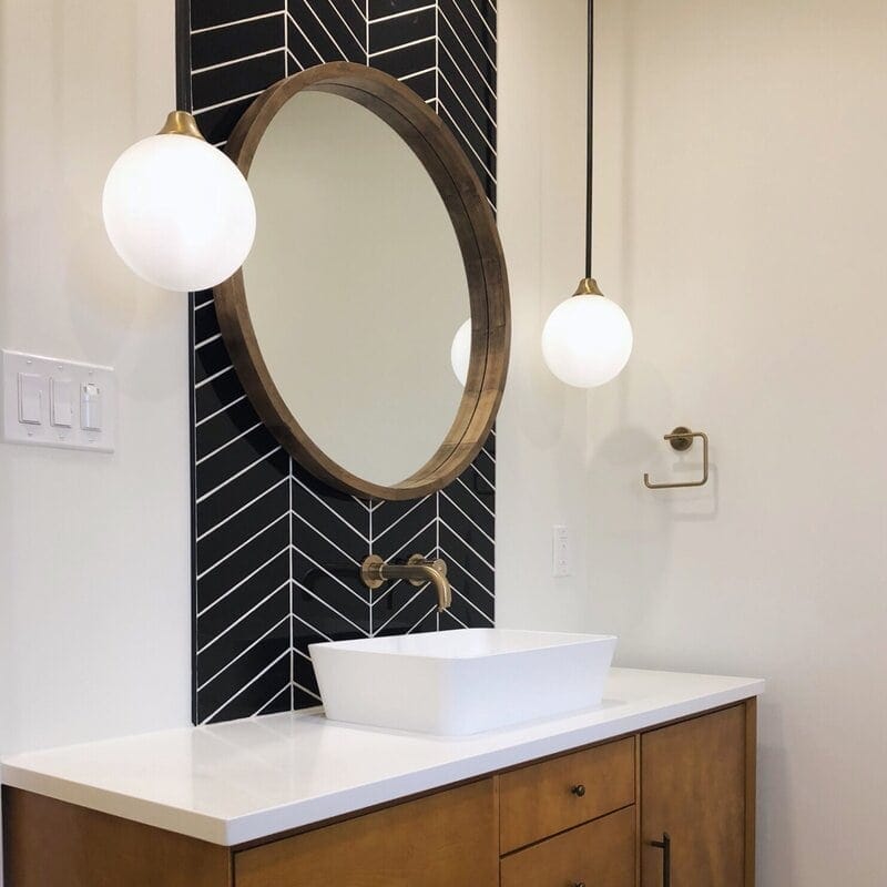20 Cool Mid Century Bathroom Ideas To Refresh Yourself - Mid Century Modern Bathroom Lamp