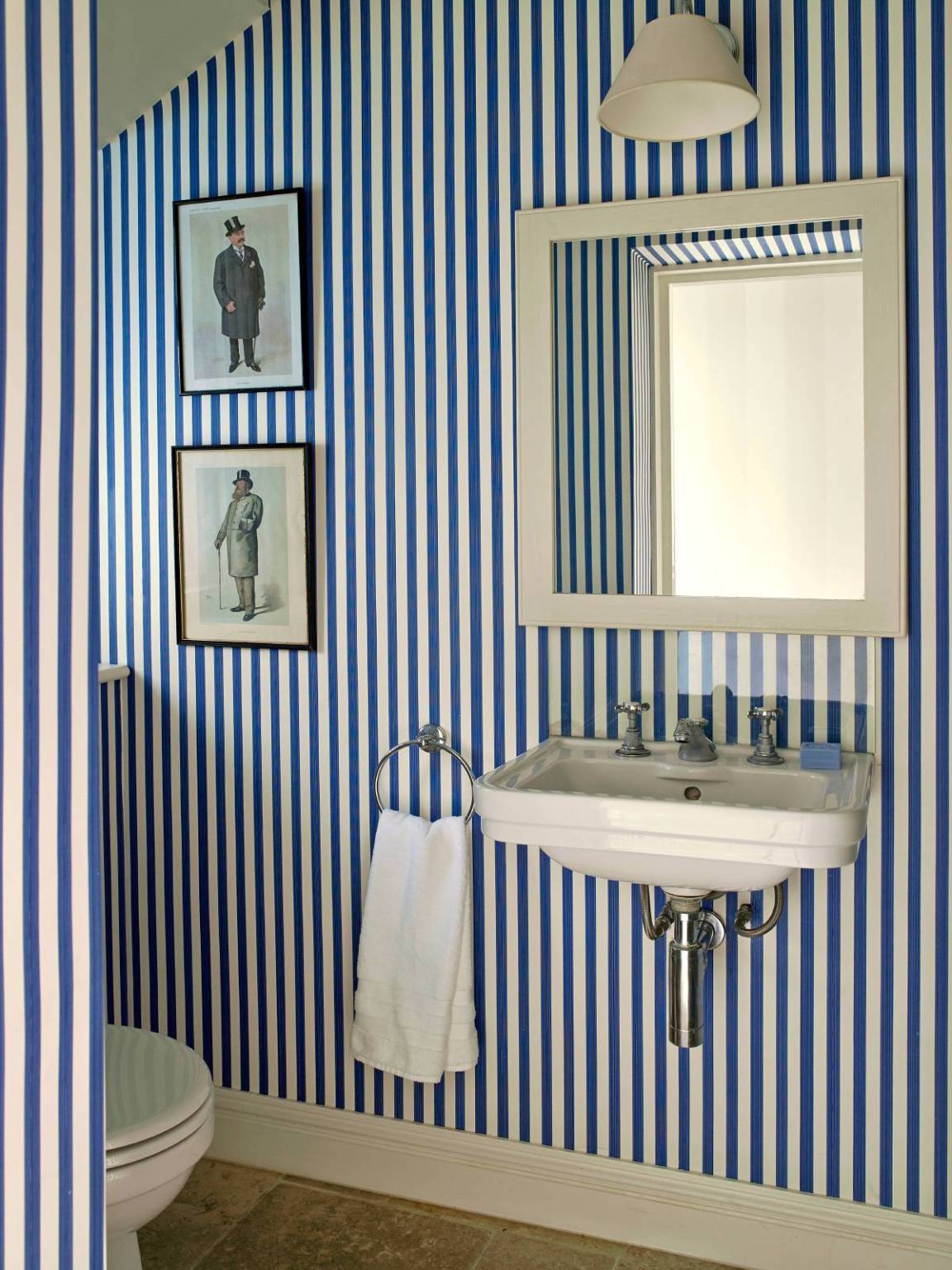 blue striped bathroom towels