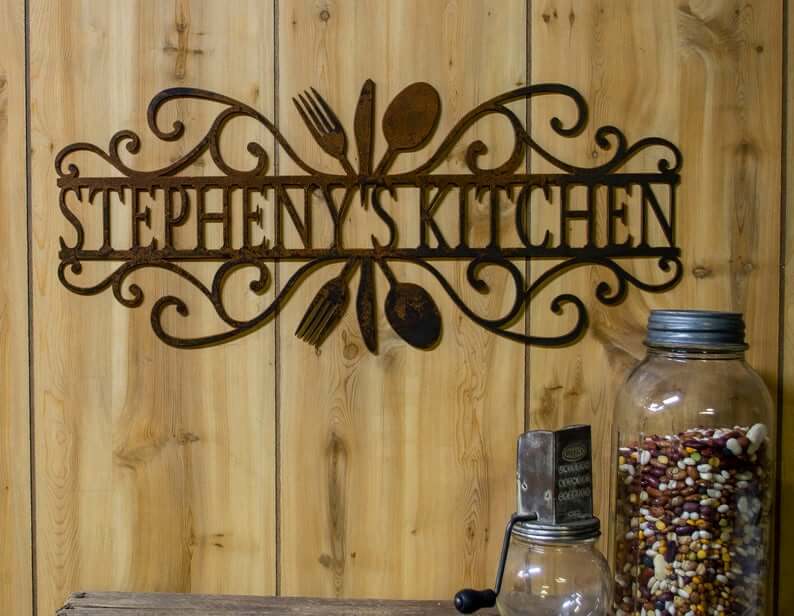 vintage metal dining room signs