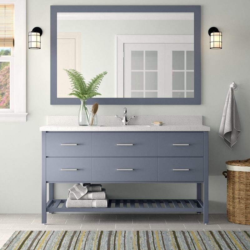 pink and gold mid century bathroom