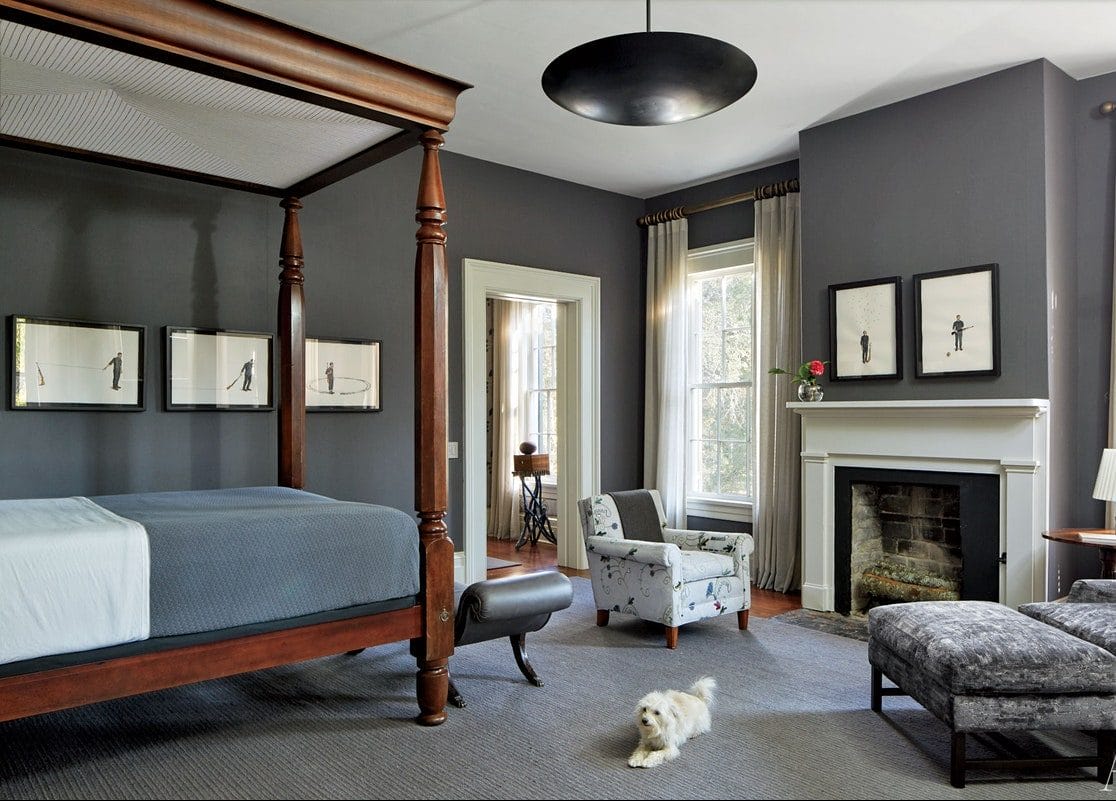 bedroom fireplace wall