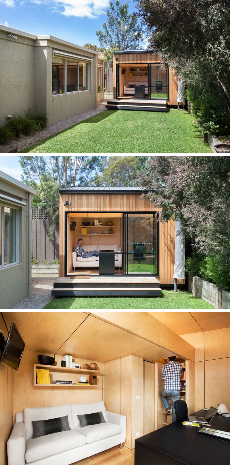 backyard office with loft