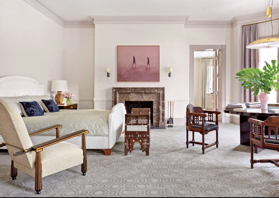 bedroom fireplace wall